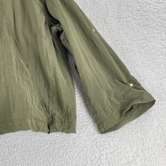 J. Jill Jacket Womens Size XL Green Full Zip‎ Long Sleeve Light Weight Mock Neck - Picture 4 of 16